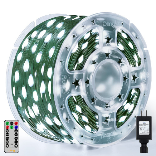 Ollny Christmas Lights Outdoor-1000LED 330FT IP67 Waterproof Plug in Christmas Tree Lights with Remote-8 Modes, Memory Function and Timer, House Xmas Indoor Decorations String Lights (Cool White) Ollny Christmas Lights Outdoor-1000LED 330FT IP67 Waterproof Plug in Christmas Tree Lights with Remote-8 Modes, Memory Function and Timer, House Xmas Indoor Decorations String Lights (Cool White)