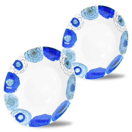 Japanese Mino Yaki(Ware) Souka Salad Bowls, Ceramic Pasta Bowls, 8.8 Inch, Set of 2, for Soup, Cake, Ice cream, Fruit, Appetizer, Breakfast, Serving Bowls, Microwave & Dishwasher Safe, Japanese Gifts