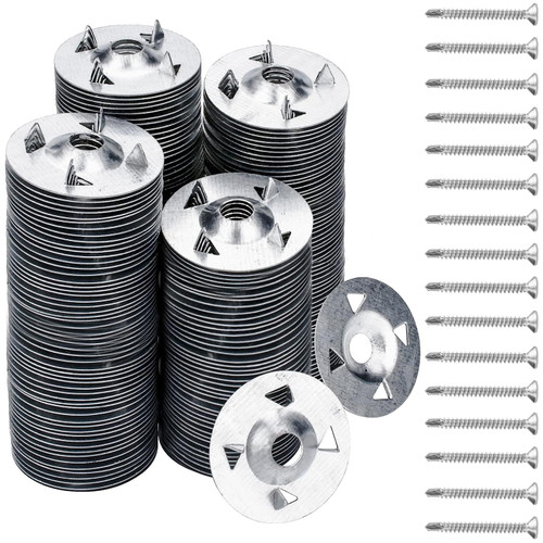 150 Pack Foam Board Fasteners Washers for Installation of Foam Board Panels Foam Board Screws and Washers 1-1/8 Inch Metal Washers for Fixing Fastening Installation