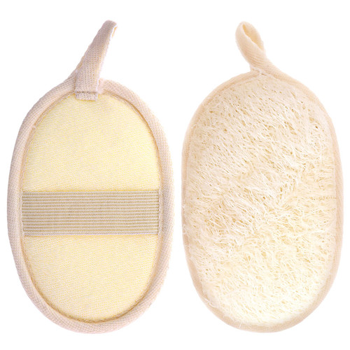 Exfoliating Loofah Sponge Pads - 2 Pack Body Scrubber, Made with Natural Luffa and Terry Cloth Shower loofah Sponge, Exfoliator Pad Body Sponges for Shower and Bath Spa Exfoliating Loofah Sponge Pads - 2 Pack Body Scrubber, Made with Natural Luffa and Terry Cloth Shower loofah Sponge, Exfoliator Pad Body Sponges for Shower and Bath Spa