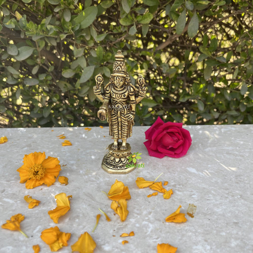 Aakrati Tirupati Balaji Blessing in Standing Position, Lord Vishnu Avatar Figurine, Shri Venkateswara for Home Temple Pooja