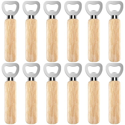 12Pcs Wood Bottle Openers, Bartender Bottle Openers, Engravable Beer Bottle Openers, Cider, Soft Drinks Bottle Opener for Home, Bar or Restaurant-Wood Handle Handheld 12Pcs Wood Bottle Openers, Bartender Bottle Openers, Engravable Beer Bottle Openers, Cider, Soft Drinks Bottle Opener for Home, Bar or Restaurant-Wood Handle Handheld