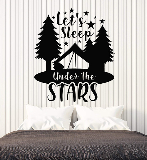 Vinyl Wall Decal Bedroom Phrase Let's Sleep Under The Stars Stickers Mural Large Decor (g5418) Black Vinyl Wall Decal Bedroom Phrase Let's Sleep Under The Stars Stickers Mural Large Decor (g5418) Black