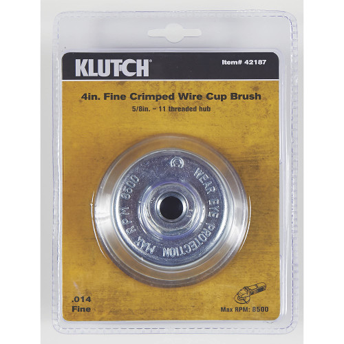 Klutch 4in. Crimped Fine Wire Cup Brush