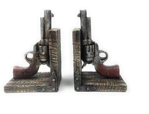 Six Shooter Gun Bookends