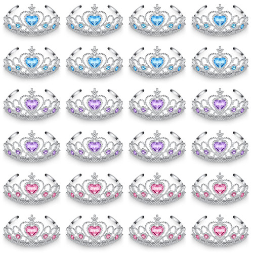Zhanmai 24 Pcs Tiara Crown Set Princess Crown for Girls Plastic Tiaras Dress up Costume Party Favor Accessories Kid Birthday (Blue Purple Pink) Zhanmai 24 Pcs Tiara Crown Set Princess Crown for Girls Plastic Tiaras Dress up Costume Party Favor Accessories Kid Birthday (Blue Purple Pink)