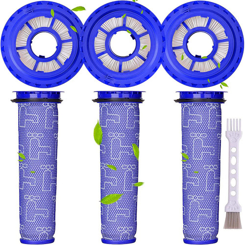 Replacement Filters for Dyson DC65 Animal Complete Upright Vacuum Cleaner and DC41, DC66, UP13, UP20 Multifloor Ball Vacuum Cleaner - Part# 920769-01 & 920640-01 - 3 HEPA Post Filters + 3 Pre Filters