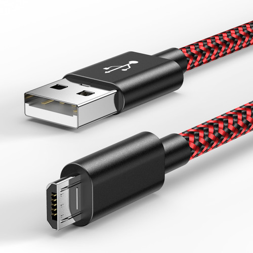 6amLifestyle PS4 Controller Charger Charging Cable 16ft, Nylon Braided Extra Long Micro USB 2.0 High Speed Data Sync Cord Compatible for Playstaion 4, PS4 Slim/Pro, Xbox One S/X Controller, Red