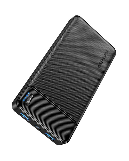 AsperX Portable Phone Charger, 15000mAh Power Bank 22.5W Fast Charging USB C Battery Pack, Fast Charging External Battery Pack, Compatible with iPhone 14 13, iPad, Samsung, Android, etc (Black)