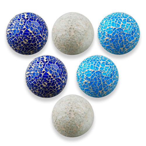 vskikris Mosaic Sphere Glass Ball Decorative Orbs - Stunning Centerpiece Balls for Bowls, Dining Table Decor, Vases