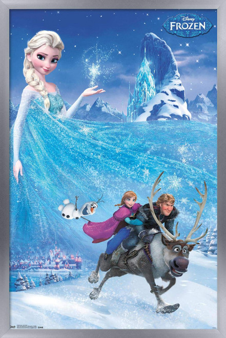Trends International Disney Frozen - Adventure One Sheet Wall Poster, 22.375" x 34", Silver Framed Version