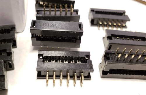 Connectors Pro 10-Pack IDC 2X6 12 Pins 2.54mm 0.1" Pitch Male Transition Dual Row Plugs for 1.27mm Flat Ribbon Cable, 10-PK FD 12P