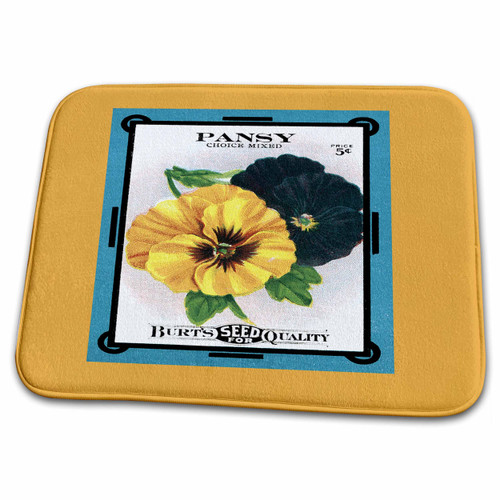 3dRose Pansy Choice Mixed Yellow and Dark Blue Flower Seeds - Bathroom Bath Rug Mats (rug-170465-1)