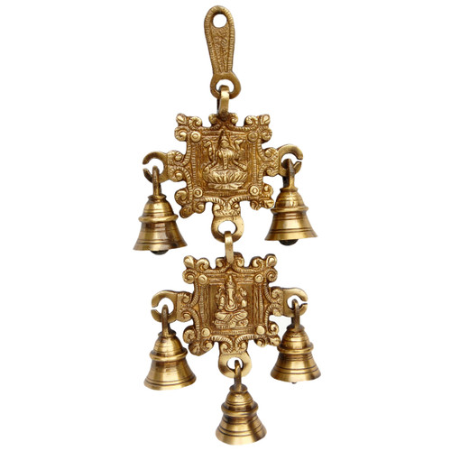 Aakrati Door Hanging with Laxmi Ganesh Statue Unique Gift Brown