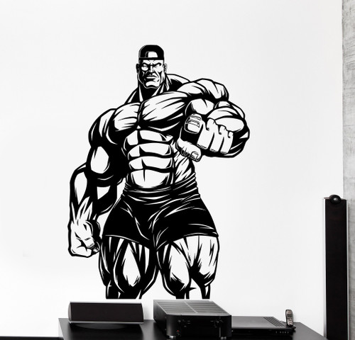 WallStickers4ever Large Wall Vinyl Decal Bodybuilding Bodybuilder Iron Sport Home Interior Decor z4226 Black WallStickers4ever Large Wall Vinyl Decal Bodybuilding Bodybuilder Iron Sport Home Interior Decor z4226 Black