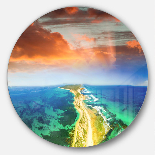 Designart Metal Artwork-Disc of 23, 23X23-Disc of 23 inch, Blue