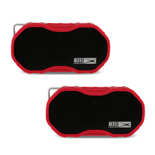 Altec Lansing Baby Boom XL - Waterproof Bluetooth Speaker, Wireless & Portable Speaker for Travel & Outdoor Use, Deep Bass & Loud Sound, 2 Pack, Red