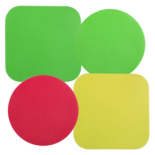 4pcs Rubber Jar Gripper Pads, Multifunctional Jar Opener Grippers Kitchen Coaster for Elderly Suffering from Children Women Weak Hands (Green, Yellow, Red)