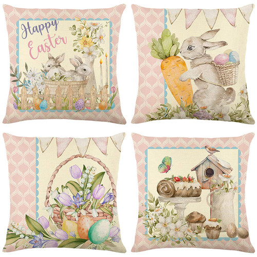 Easter Pillow Covers 18x18 Set of 4 Happy Easter Buffalo Check Bunny Carrot Throw Pillowcovers Farmhouse Decorative Cushion Case Spring Decorations for Home Decor Sofa Couch Easter Pillow Covers 18x18 Set of 4 Happy Easter Buffalo Check Bunny Carrot Throw Pillowcovers Farmhouse Decorative Cushion Case Spring Decorations for Home Decor Sofa Couch