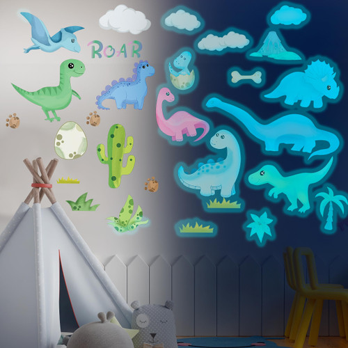 Dinosaur Room Decor,Glow in The Dark Dinosaur Wall Decals for Boys Bedroom, Kids Wall Stickers,Birthday Christmas Gift for Toddler. Dino Wall Decals for Nursery Room,Dinosaur Toys Dinosaur Room Decor,Glow in The Dark Dinosaur Wall Decals for Boys Bedroom, Kids Wall Stickers,Birthday Christmas Gift for Toddler. Dino Wall Decals for Nursery Room,Dinosaur Toys
