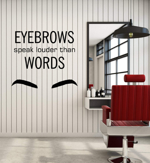 Vinyl Wall Decal Eyebrows Makeup Brow Artist Beauty Studio Stickers Mural Large Decor (g4187) Black