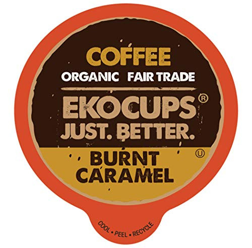 EKOCUPS Artisan Organic Burnt Caramel, Dark Roast Coffee in Recyclable Single Serve Cups for Keurig K-Cup Brewers, 40 Count EKOCUPS Artisan Organic Burnt Caramel, Dark Roast Coffee in Recyclable Single Serve Cups for Keurig K-Cup Brewers, 40 Count