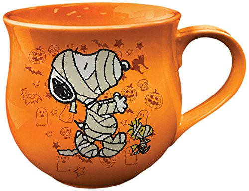 Vandor 85661 Peanuts Halloween Cauldron Ceramic Soup Coffee Mug Cup, 14 Ounce