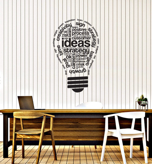 Vinyl Wall Decal Lightbulb Ideas Office Space Interior Inspirational Words Stickers Mural Large Decor (ig5734) Black Vinyl Wall Decal Lightbulb Ideas Office Space Interior Inspirational Words Stickers Mural Large Decor (ig5734) Black