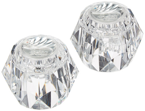 Delta Faucet H61 Knob Handles for 2-Handle Roman Tub Faucets, Clear (sold in pairs)