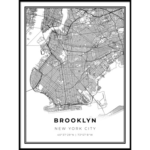 Skanndi Brooklyn Map Print, New York City NYC NY USA Map Art Poster, Modern Wall Art, Street Map Artwork 9x11 Skanndi Brooklyn Map Print, New York City NYC NY USA Map Art Poster, Modern Wall Art, Street Map Artwork 9x11