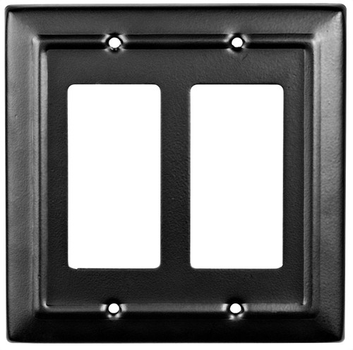 Monarch Abode 19158 Double Switch Architectural Rocker Aluminum Decorative Wall Plate Switch Plate Outlet Cover, 2-Gang, Matte Black