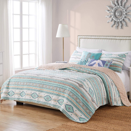 Barefoot Bungalow Phoenix Quilt Set, 2-Piece Twin/XL, Turquoise