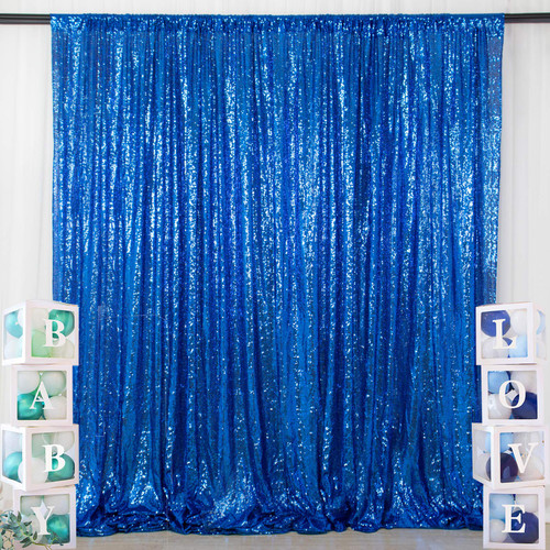 Sequin Backdrop-Curtain-5FTx10FT-Blue-Sequin Fabric Photo Booth Backdrop Glitter Backdrop Happy Birthday Backdrop Royal Blue Photography Backdrop Background