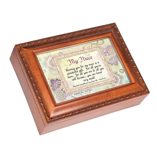 Cottage Garden My Niece Wonderful Gift Loved Woodgrain Rope Trim Jewelry Music Box Plays You Are My Sunshine Cottage Garden My Niece Wonderful Gift Loved Woodgrain Rope Trim Jewelry Music Box Plays You Are My Sunshine