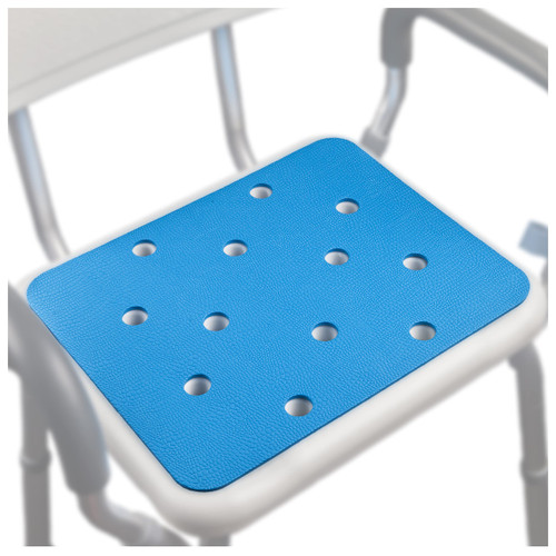 MINIVON Bath Chair Pad with Adhesive Backing Non Slip Shower Seat Mat, Textured Surface 15 x 12, Bathroom Shower Chair Cushion, Waterproof, Soft Pad Cover Bath Stool for Elderly