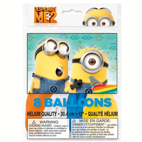 Unique 12" Latex Despicable Me Balloons, 8ct