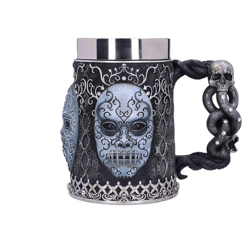 Nemesis Now Harry Potter Death Eater Mask Voldemort Collectable Tankard, Resin, Black Silver, 15.5cm