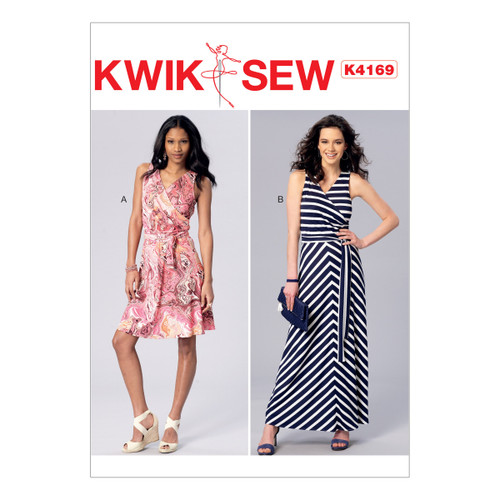 McCall Pattern Company Misses' Surplice, A-Line Dresses and Sash Sewing Pattern