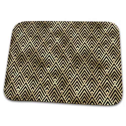 3dRose Contemporary Black and Image Of Gold Triangle Geometric - Dish Drying Mats (ddm-352786-1)