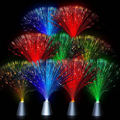 16 Pcs LED Fiber Optic Lights Optic Fiber Lamp Multicolored Centerpiece Optic Lights Battery Powered Light up Party with Colorful Changing LED Lights for Valentine Tables Disco Party 16 Pcs LED Fiber Optic Lights Optic Fiber Lamp Multicolored Centerpiece Optic Lights Battery Powered Light up Party with Colorful Changing LED Lights for Valentine Tables Disco Party