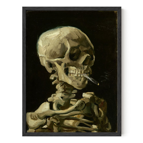 HAUS AND HUES Van Gogh Skeleton Cigarette Poster Van Gogh Skull with Cigarette Van Gogh Vincent Van Gogh Skull with Cigarette Skeleton Wall Decor (Unframed, 12x16)