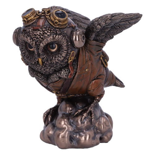 Nemesis Now Bronze Learning to Fly Steampunk Owl Figurine, 10.5cm