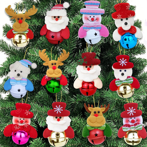 TURNMEON 12 Pack Christmas Tree Decorations Jingle Bell Ornaments Set, Plush Snowman Santa Claus Bear Elk Christmas Tree Pendants Hanging Christmas Decorations for Home Indoor Party Holiday Xmas Decor TURNMEON 12 Pack Christmas Tree Decorations Jingle Bell Ornaments Set, Plush Snowman Santa Claus Bear Elk Christmas Tree Pendants Hanging Christmas Decorations for Home Indoor Party Holiday Xmas Decor