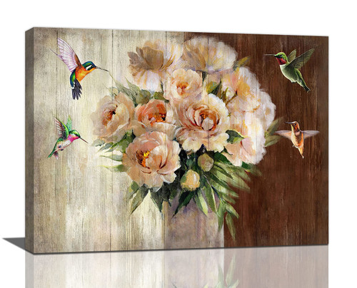 Farmhouse Floral Wall Decor Rustic Flowers Hummingbird Pictures Wall Art Country Canvas Print Painting Framed Home Artwork For Bathroom Bedroom Kitchen Office 16"x12" Farmhouse Floral Wall Decor Rustic Flowers Hummingbird Pictures Wall Art Country Canvas Print Painting Framed Home Artwork For Bathroom Bedroom Kitchen Office 16"x12"