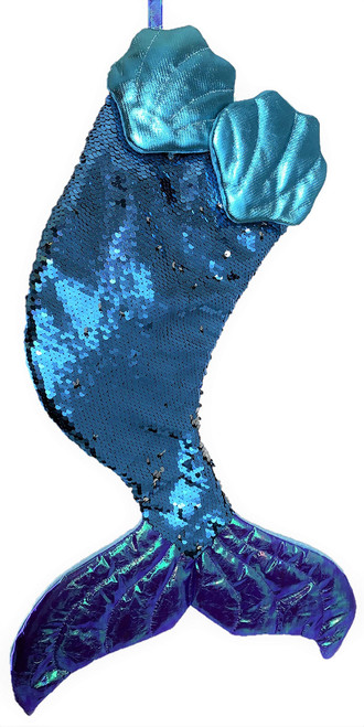 Party Explosions Mermaid Tail Reversible Sequin Stocking (Aqua)