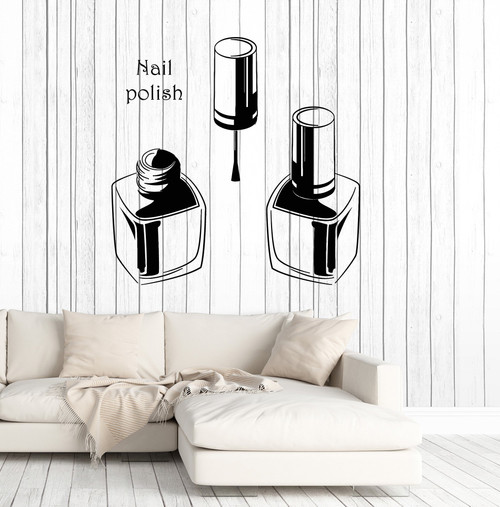 Vinyl Wall Decal Nail Polish Salon Manicure Beauty Decor Stickers Murals Large Decor (ig4813) Sky Blue
