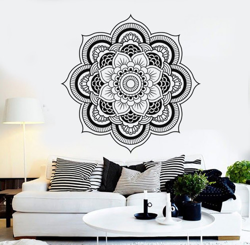 Large Vinyl Wall Decal Mandala Bedroom Decor Flower Patterns Stickers Mural (119ig) Matte Black Large Vinyl Wall Decal Mandala Bedroom Decor Flower Patterns Stickers Mural (119ig) Matte Black