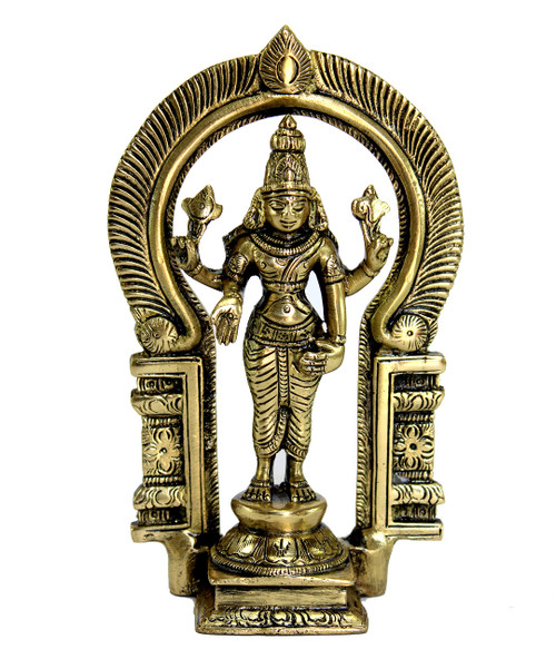 eSplanade Brass Lord Vishnu Narayan Narayana Moorti Murti Idol Statue Praying Idol for Pooja - Home Decor (7" inches Height)