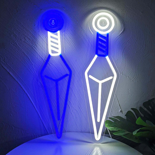 JOSEBRU 2 Pack Kunai Neon Signs Anime Ninja LED Neon Light for Bedroom Wall Decor Janpanese Anime Neon Sign for Game Room, Party Wall Decor, Anime Decor for Teen Boys Girls, Anime Fan Gifts, Dimmable LED Lights