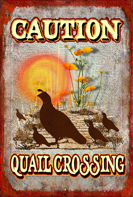 Quail Crossing Metal Sign Metal Sign Retro Wall Decor for Home Cafes Office Store Pubs Club Sign Gift 12 X 8 Inch Plaque Tin Sign Quail Crossing Metal Sign Metal Sign Retro Wall Decor for Home Cafes Office Store Pubs Club Sign Gift 12 X 8 Inch Plaque Tin Sign